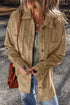 Patched Pocket Button Up Corduroy Shacket